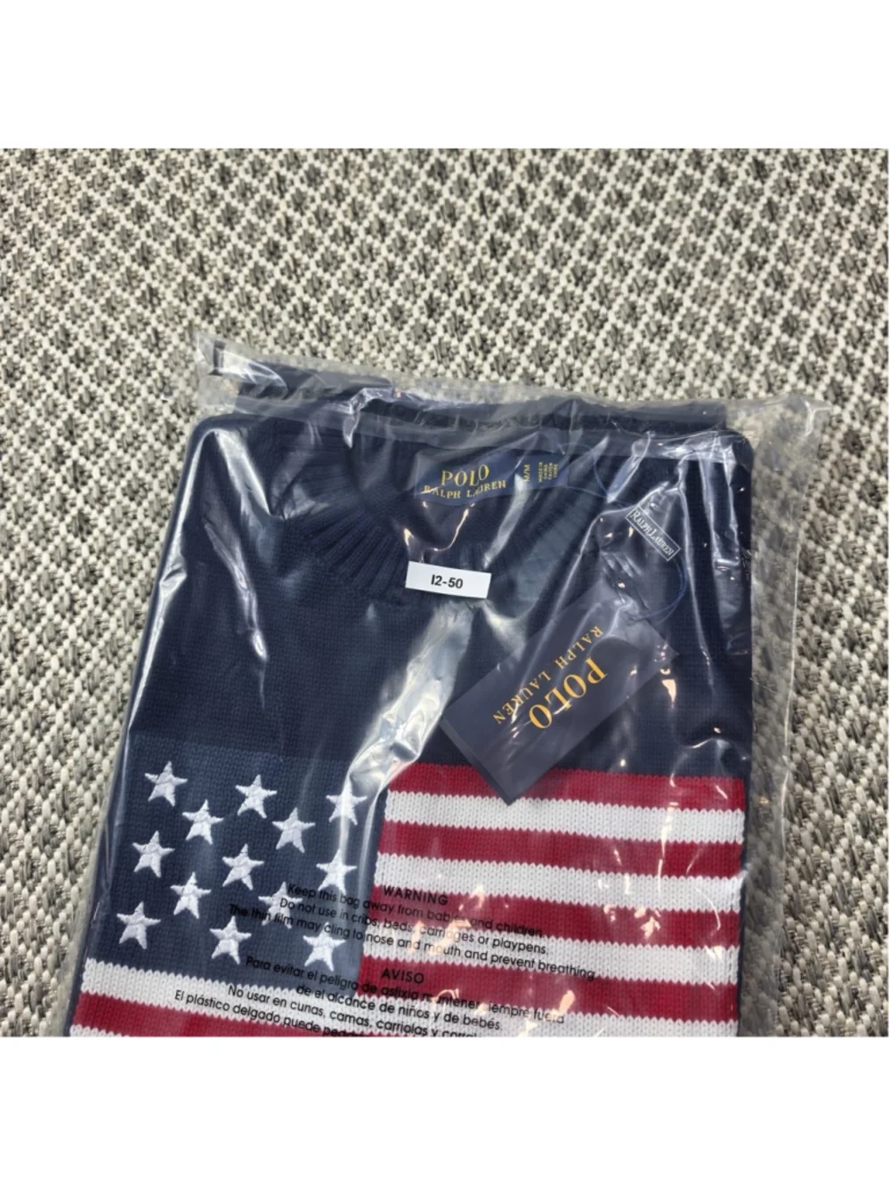 NWT Polo Ralph Lauren Men’s M American Flag Cotton Cashmere Sweater Vest Navy